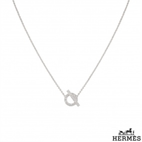 Herms White Gold Diamond Finesse Necklace